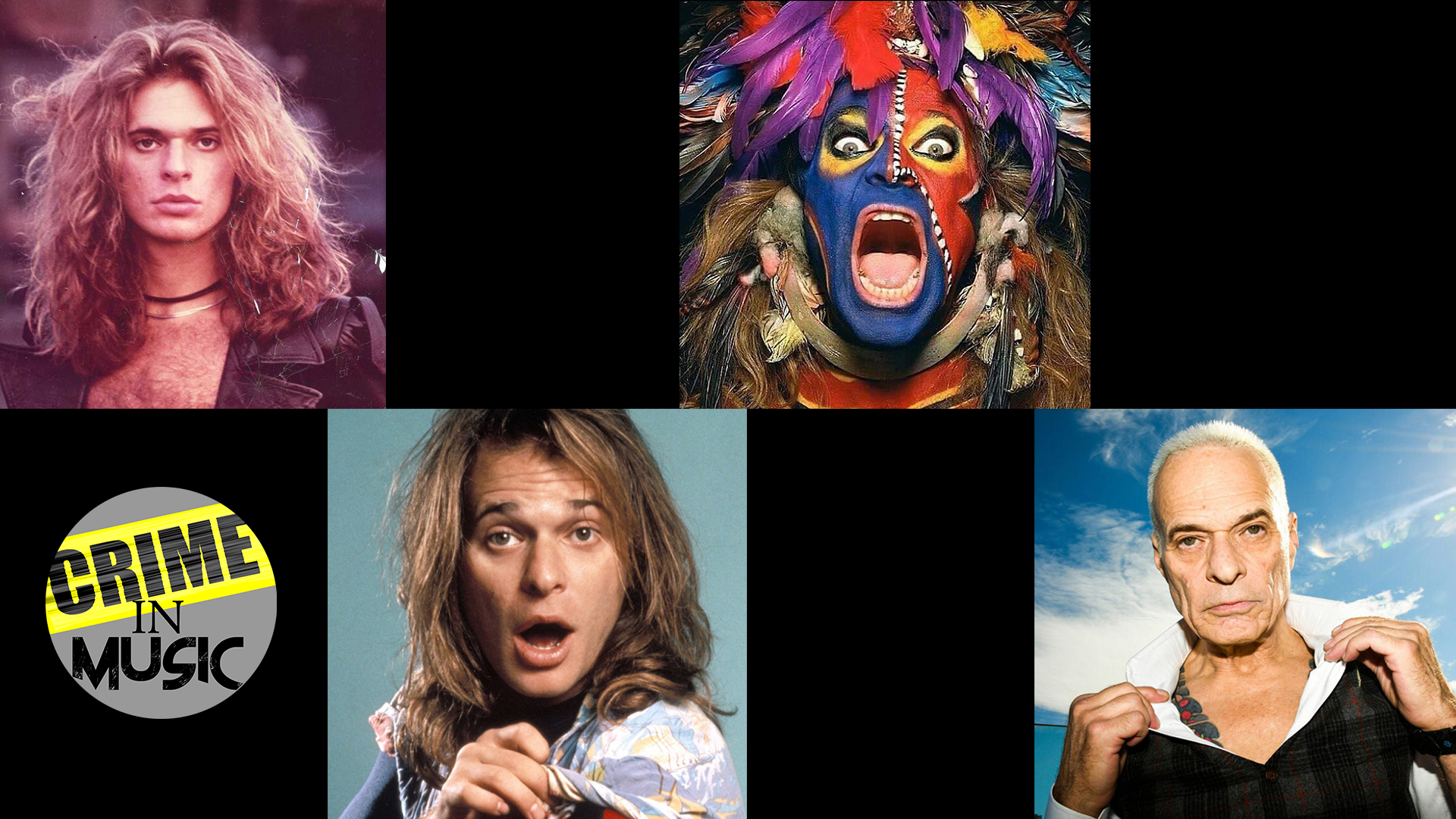 photo collage of singer, Musician, DJ, David Lee Roth